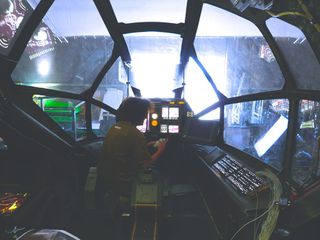 Aircraft interior on set