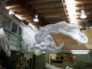 Clouds suspended in the workshop.