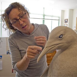 Sue Dorrington working on the sculpt of Happy Feet.